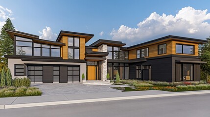 Modern house exterior, contemporary design