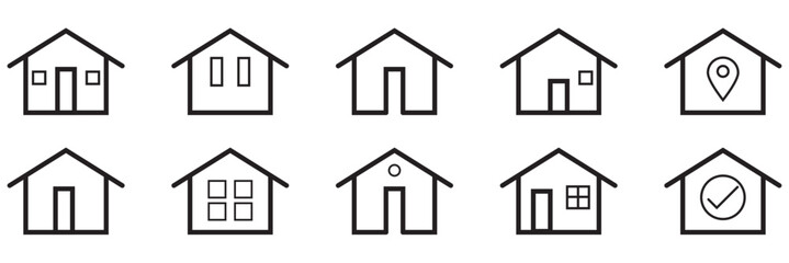 House and building icon set