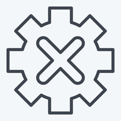 Icon Gear. related to Exclamation symbol. line style. design editable