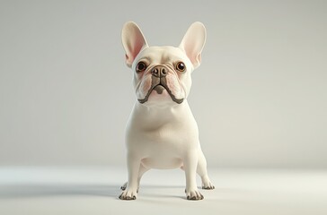 Photorealistic portrait of a French Bulldog, stylish stance