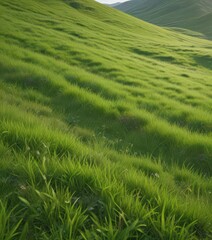 Undulating green hills, vibrant grass blades close-up,  background,  scenic,  ground