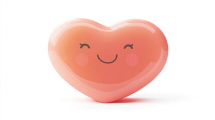 Smiling heart shape,  cute and cheerful