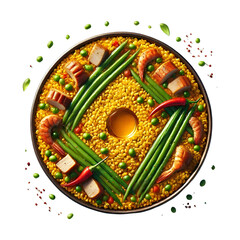 Fototapeta premium Valencian Paella PNG isolated on transparent background