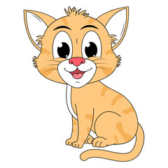 Adorable Cat Cartoon Illustration