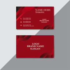 Modern Simple and Clean  Business Card  template design With bargundy color.