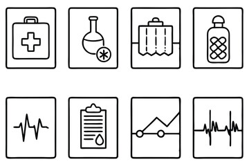medical chart line art minimalist design illustration