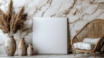 Bohemian style interior mockup