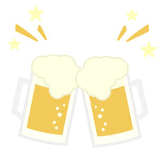 ビールで乾杯するイラスト素材
