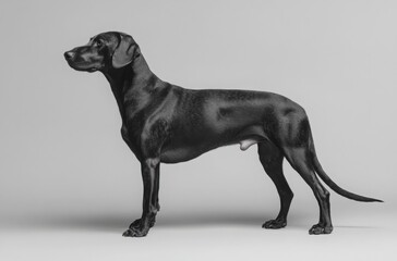 Portrait of a muscular Dachshund, sleek fur catching the light