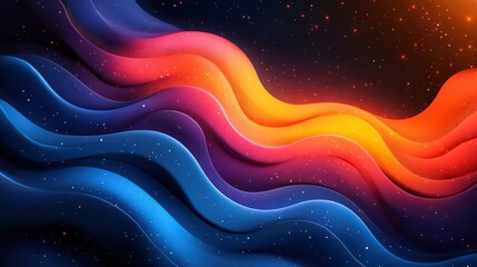 Chromatic cascade: An abstract composition of flowing colors and stardust allure