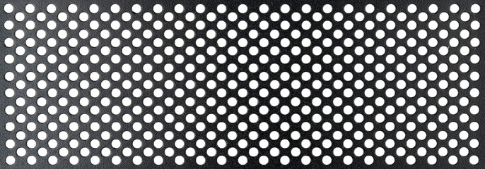 Metal mesh electrical ventilation grille panel with circular punched holes pattern detail background