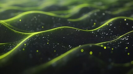Abstract Green Waves on Dark Surface