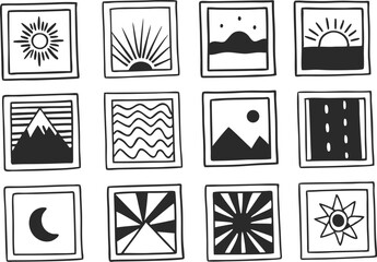 Minimal Geometric Vector Art: Abstract Aesthetic Line Compositions & Design Elements