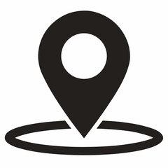 Geolocation black icon vector on white background.