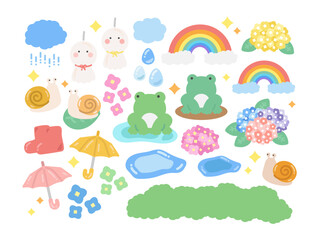 梅雨  イラストセット