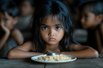 Realistic Girl Child Food Photo