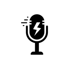 Recording Microphone with Lightning Bolt for High-Energy Podcast