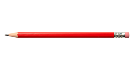 A red pencil isolated on transparent background PNG