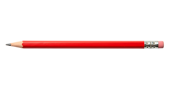 A red pencil isolated on transparent background PNG