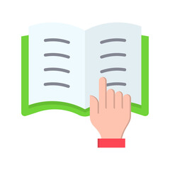 Fototapeta premium Book Finger icon vector image. Suitable for mobile apps, web apps and print media.