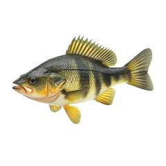 Largemouth bass swimming gracefully in clear water with vibrant colors and distinct fins