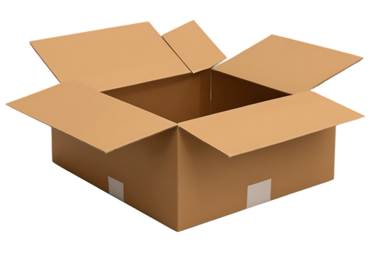 open cardboard shipping box empty brown container