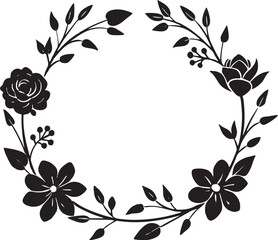Floral Wreath Circle Vector Design