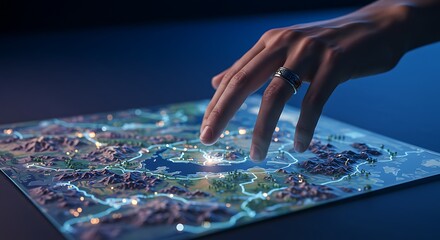 Interactive Map with Hand Pointing Strategy or Planning