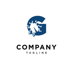 Letter G Beetle Logo Icon Vector