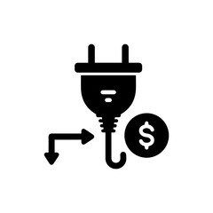 Power Plug with Dollar Sign Symbolizing Energy Consumption in Mining