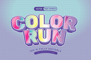 Color Run Sport Vector Text Effect
