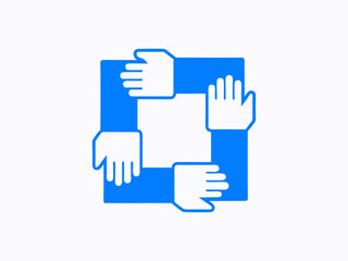 Hand Connection Logo to Symbolize Unity ideal for branding, identity, web, print, apps, and modern professional use in creative business projects