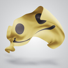 Smile, vector 3d flag with waves on a white background