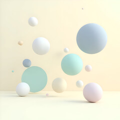 High-Resolution Pastel Abstract Design with Shapes , Ai generative