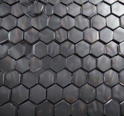 Abstract hexagonal metal surface, soft ambient lighting, elegant design, backdrop, background, aluminum