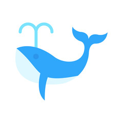 Whale icon vector image. Suitable for mobile apps, web apps and print media.