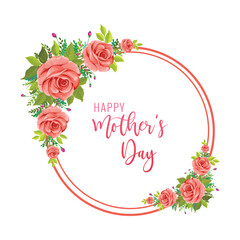 Mothers day background with floral wreath card design