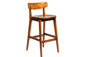 Fototapeta premium Classic wooden bar stool rich brown finish sturdy construction simple design perfect for pubs restaurants or homes against a on transparent background