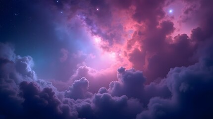 Vast expanse of swirling pink and purple gas in the vastness of space, astronomy, nebular clouds