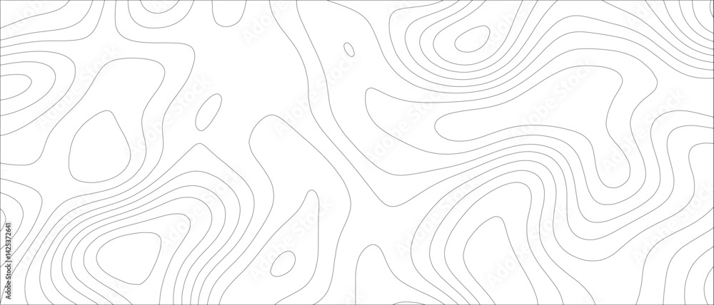 Aufkleber abstract topographic map background geographic line. minimalist, monochrome topographic contour map 