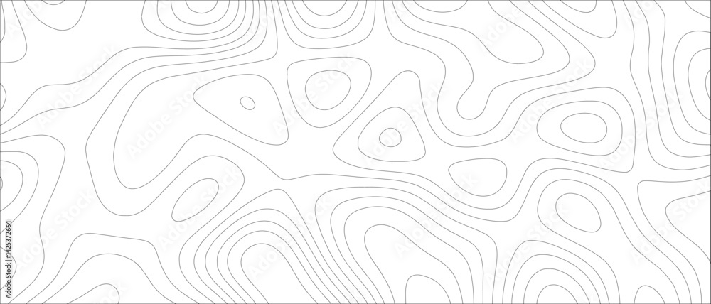 Aufkleber abstract topographic map background geographic line. minimalist, monochrome topographic contour map 