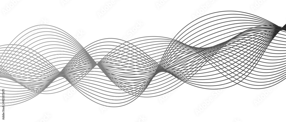 Poster abstract wave pattern with smooth, flowing, interlaced curves and lines. modern digital and geometri
