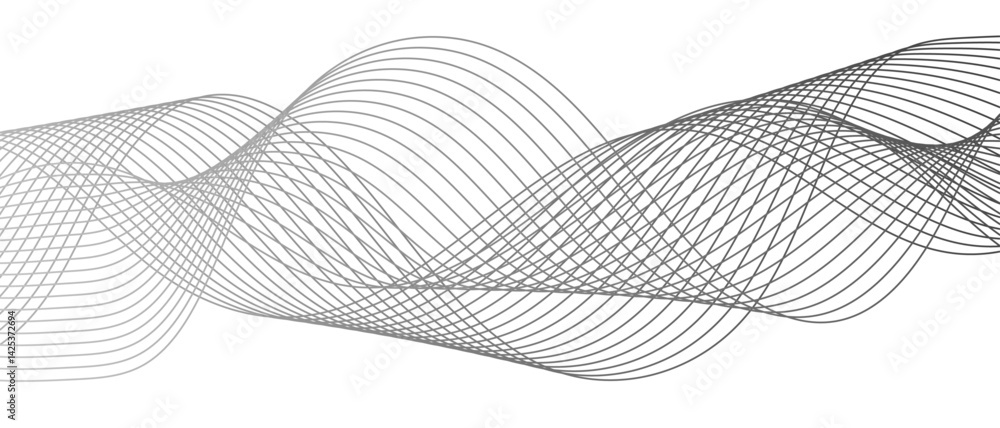 Aufkleber abstract wave pattern with smooth, flowing, interlaced curves and lines. modern digital and geometri
