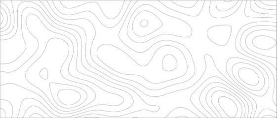 Abstract Topographic map background geographic line. Minimalist, monochrome topographic contour map design with thin, organic, flowing elevation lines. Data visualization, and geographic design