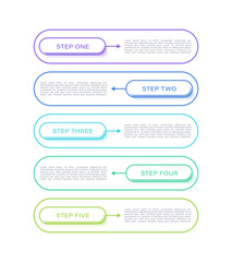 Minimalistic 5 step infographic vertical design template for presentations or reports. White infographics design for your data