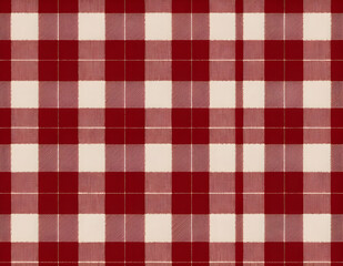 빨간색의 깔끔한 면 질감 체크 패턴
