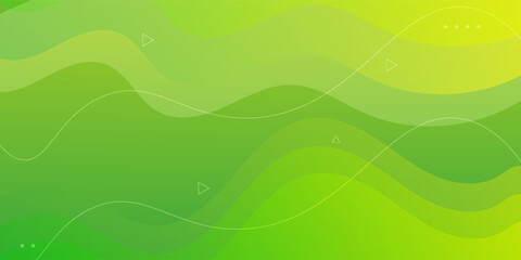 Abstract green and yellow color background. Dynamic shapes composition. Eps10 vector