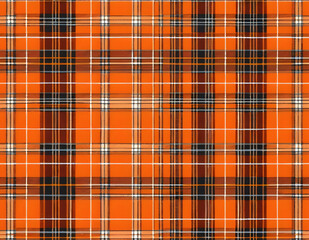 주황색, 청록색, 흰색 등 다양한 색상이 섞인 체크 패턴