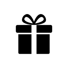 Gift Box with Ribbon Tied at Top Icon