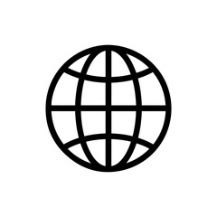 Globe with Latitude and Longitude Lines Icon